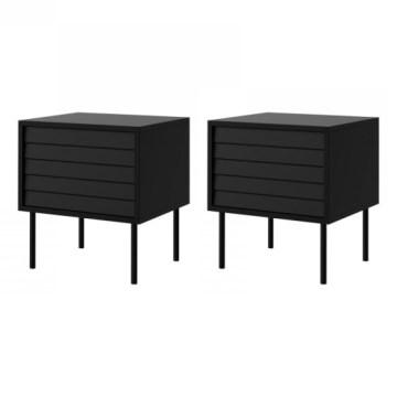 KOMPLEKTAS 2x Naktinis staliukas CORTINA 51x45 cm juodas