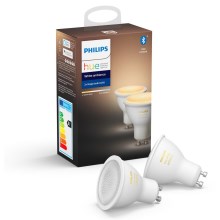 KOMPLEKTAS 2x Pritemdoma LED lemputė Philips Hue, balta AMBIANCE GU10/5W/230V 2200-6500K