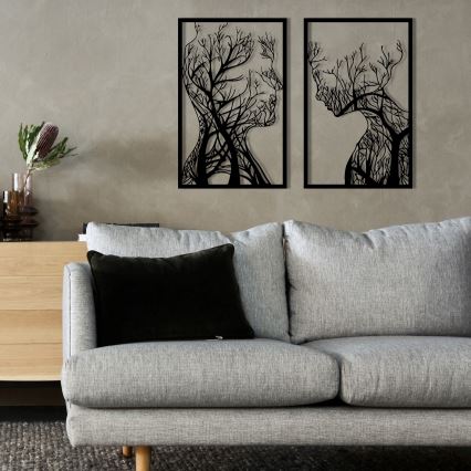 KOMPLEKTAS 2x Sienų dekoracija 86x63 cm Gyvybės medis metalas