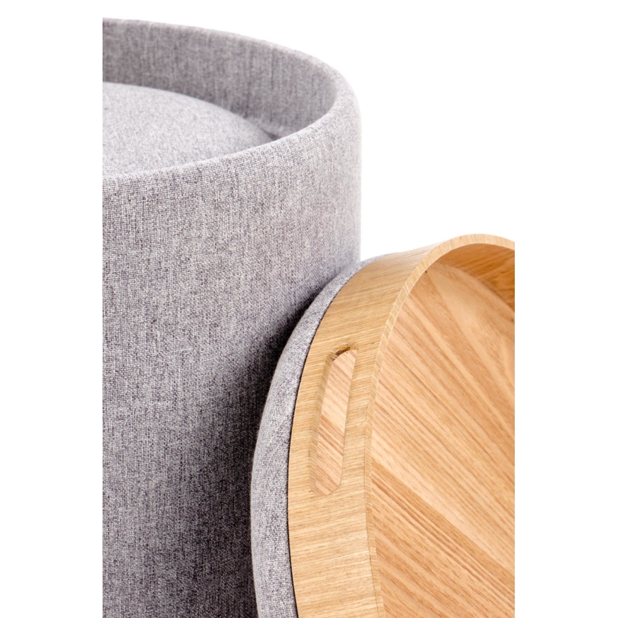 KOMPLEKTAS 2x Taburetas AVIKO diametras 38/45 cm pilka/smėlio spalva