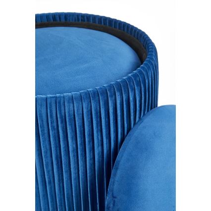 KOMPLEKTAS 2x Taburetas MONTY diametras 36/66 cm mėlyna/auksas