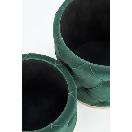 KOMPLEKTAS 2x Taburetas POLLY diametras 40/44 cm žalia/auksas