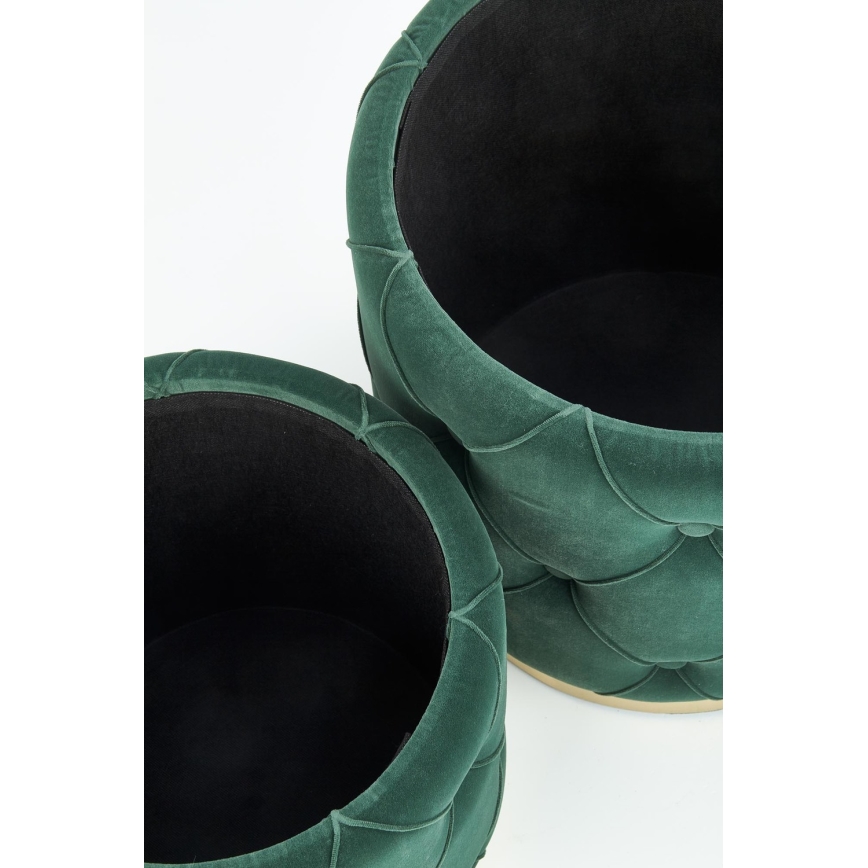 KOMPLEKTAS 2x Taburetas POLLY diametras 40/44 cm žalia/auksas