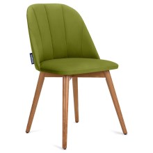 KOMPLEKTAS 2x Valgomojo kėdė BAKERI 86x48 cm šviesiai žalia/bukas