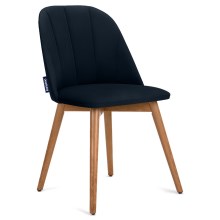 KOMPLEKTAS 2x Valgomojo kėdė BAKERI 86x48 cm tamsiai mėlyna/bukas