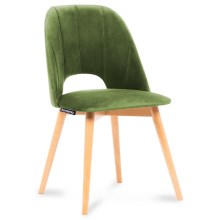 KOMPLEKTAS 2x Valgomojo kėdė TINO 86x48 cm šviesiai žalia/bukas