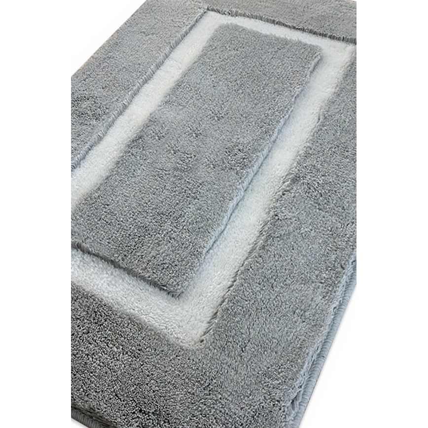 KOMPLEKTAS 2x Vonios kilimėlis 60/100 cm pilka