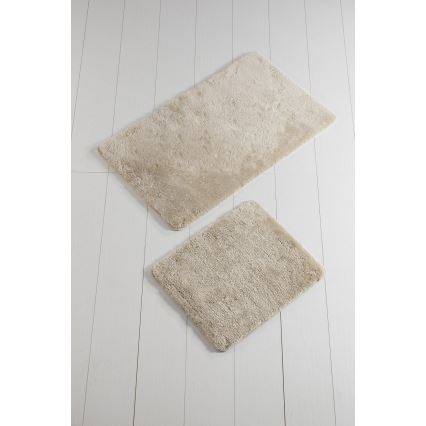 KOMPLEKTAS 2x Vonios kilimėlis 60/100 cm smėlio spalva