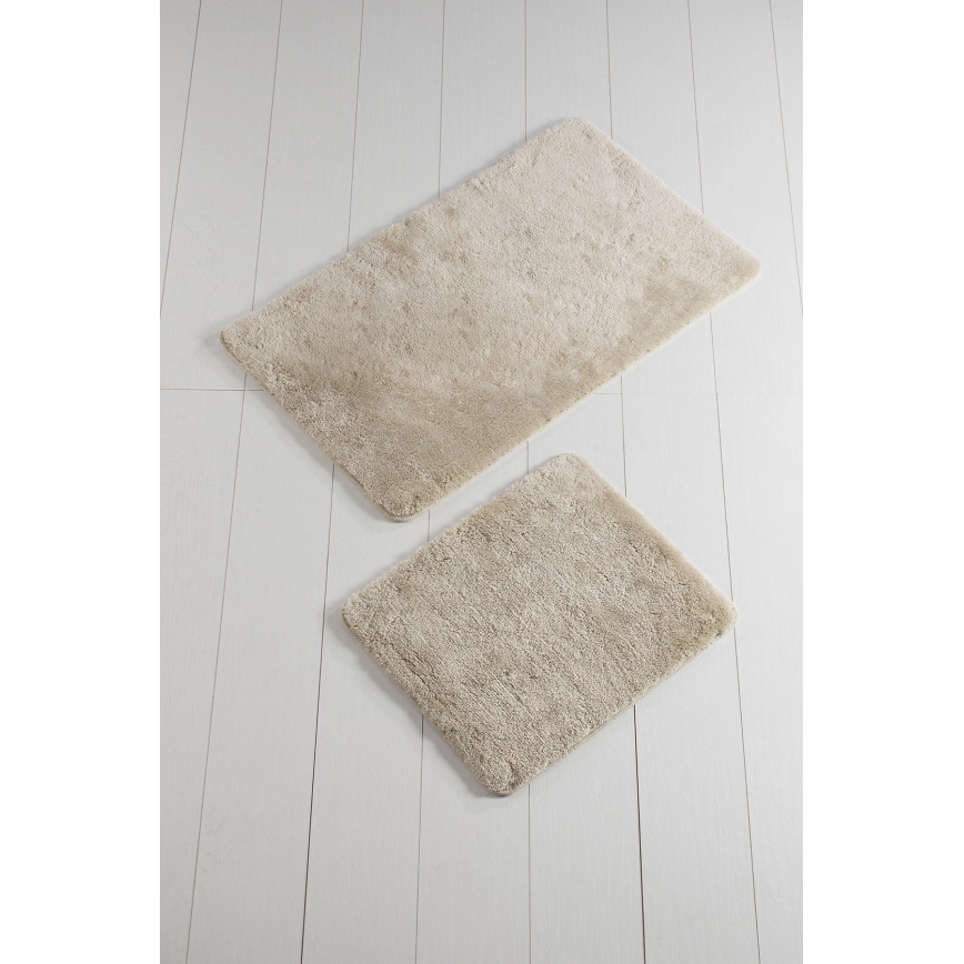 KOMPLEKTAS 2x Vonios kilimėlis 60/100 cm smėlio spalva