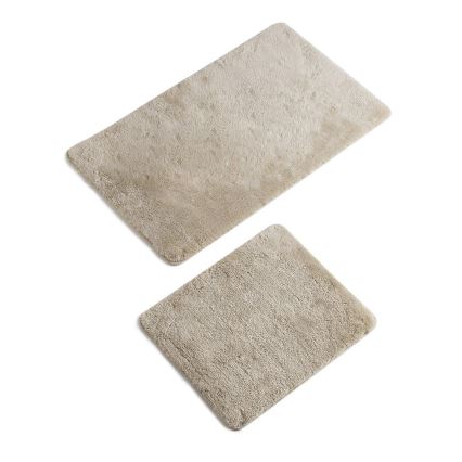 KOMPLEKTAS 2x Vonios kilimėlis 60/100 cm smėlio spalva