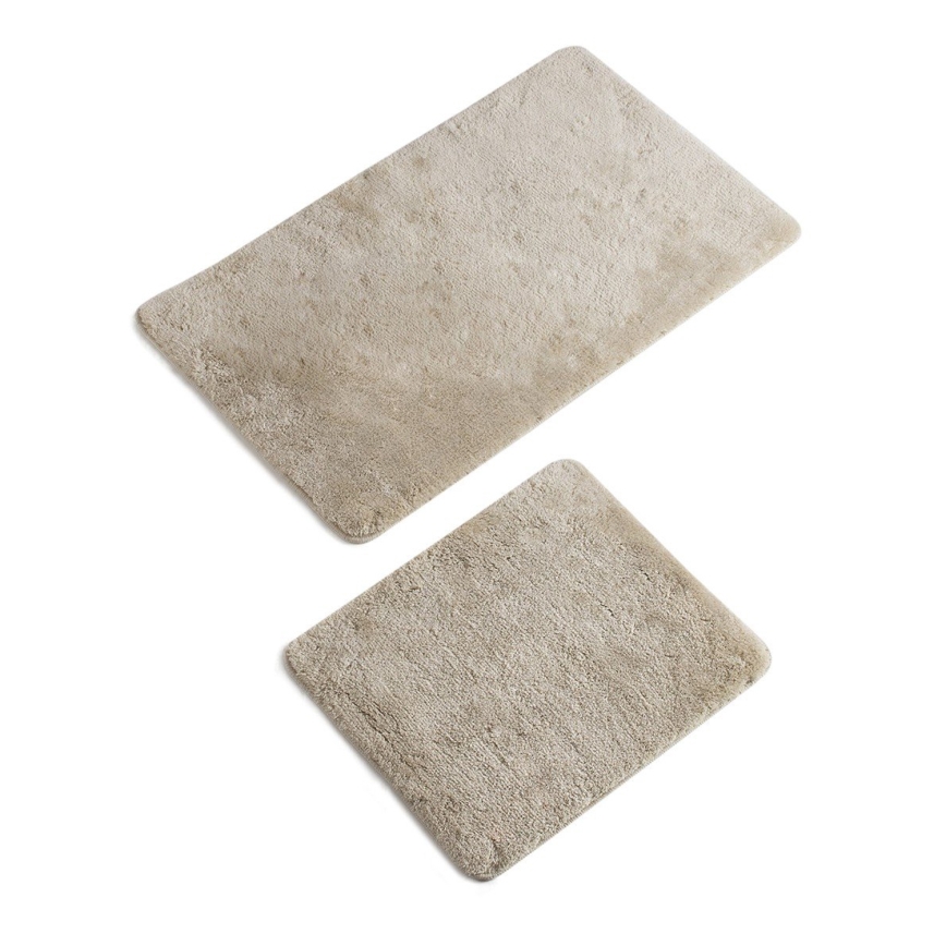 KOMPLEKTAS 2x Vonios kilimėlis 60/100 cm smėlio spalva