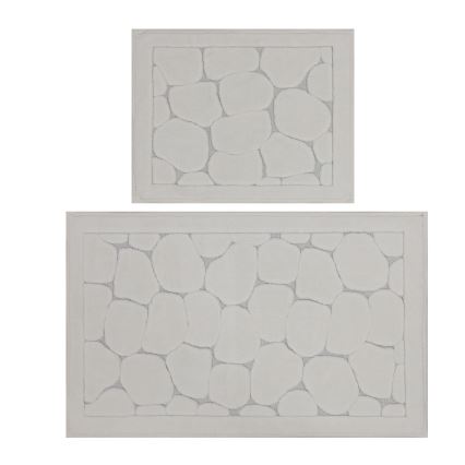 KOMPLEKTAS 2x Vonios kilimėlis LINO 60/100 cm smėlio spalva