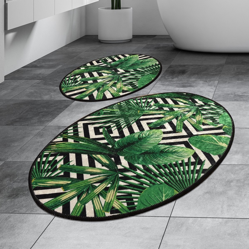 KOMPLEKTAS 2x Vonios kilimėlis TROPIC 60/100 cm žalia