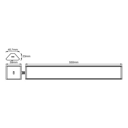 Ledvance - KOMPLEKTAS 2xLED Pritemdomas virtuvės šviestuvas, kabinamas po spintele su jutikliu CORNER 2xLED/6W/230V 3000K