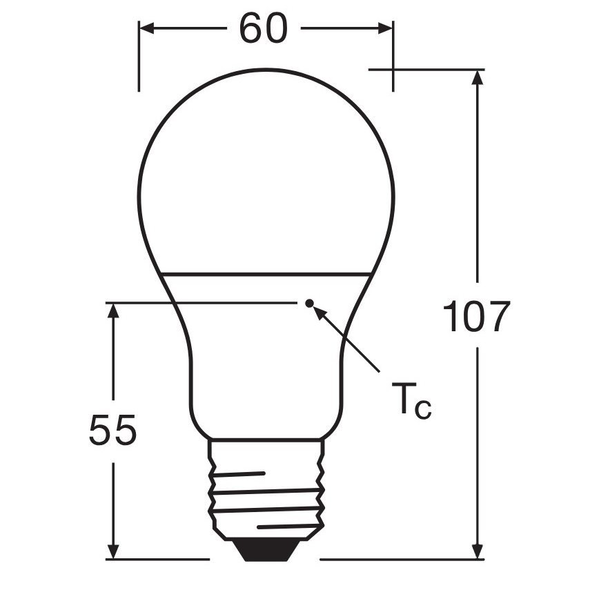 Komplektas (3 vnt.) LED lempučių A60 E27/8W/230V 3000K - Osram