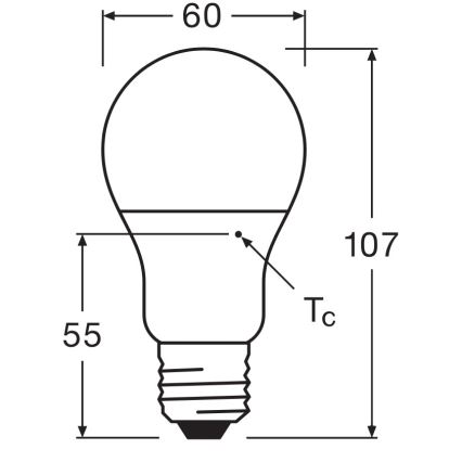 Komplektas: 3 vnt. LED lemputės A60 E27/8,5W/230V 6500K - Osram