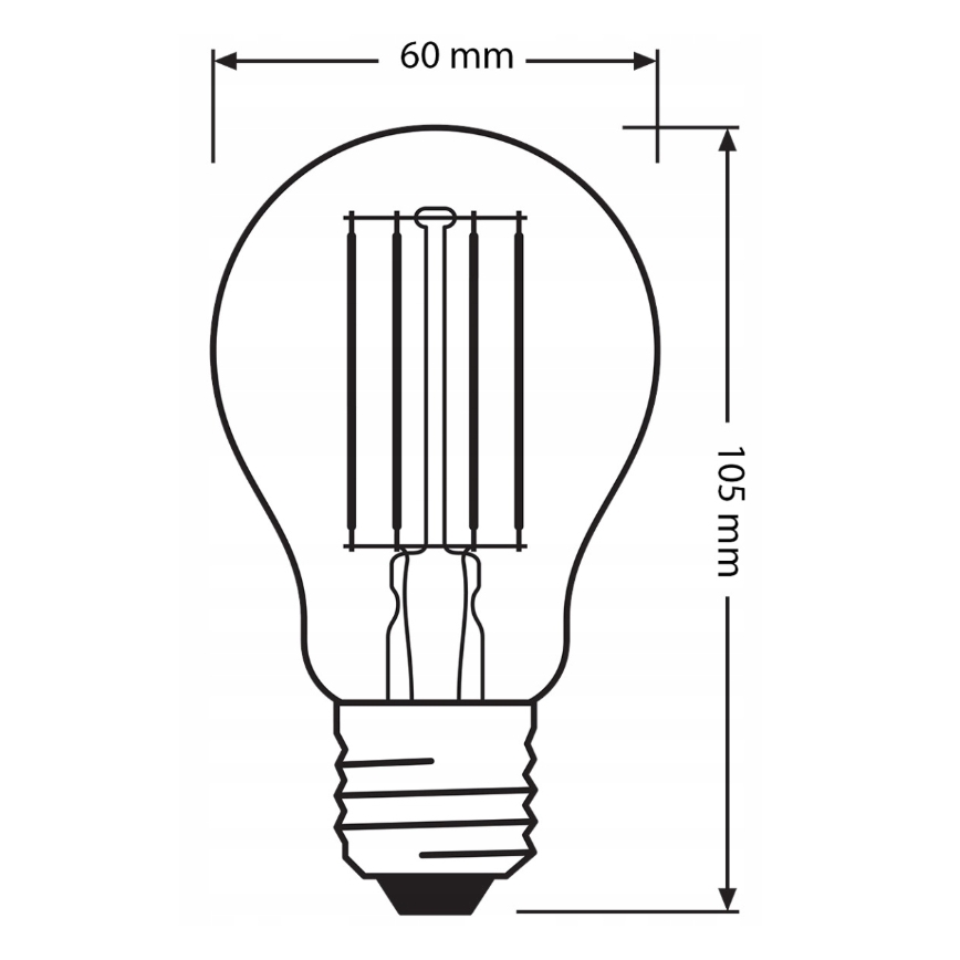 Komplektas 3 vnt. LED lemputės BASE CLASSIC FILAMENT A60 E27/7,5W/230V 4000K - Osram