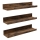 Komplektas – 3 vnt. sieninių lentynų SHELFY 38x5x10 cm, rudos spalvos