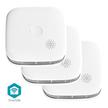 KOMPLEKTAS 3x Dūmų detektorius SmartLife 3V/1xCR123A Wi-Fi Tuya