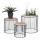 KOMPLEKTAS 3x Gėlių stovas diametras 19/23/28 cm juoda/smėlio spalva