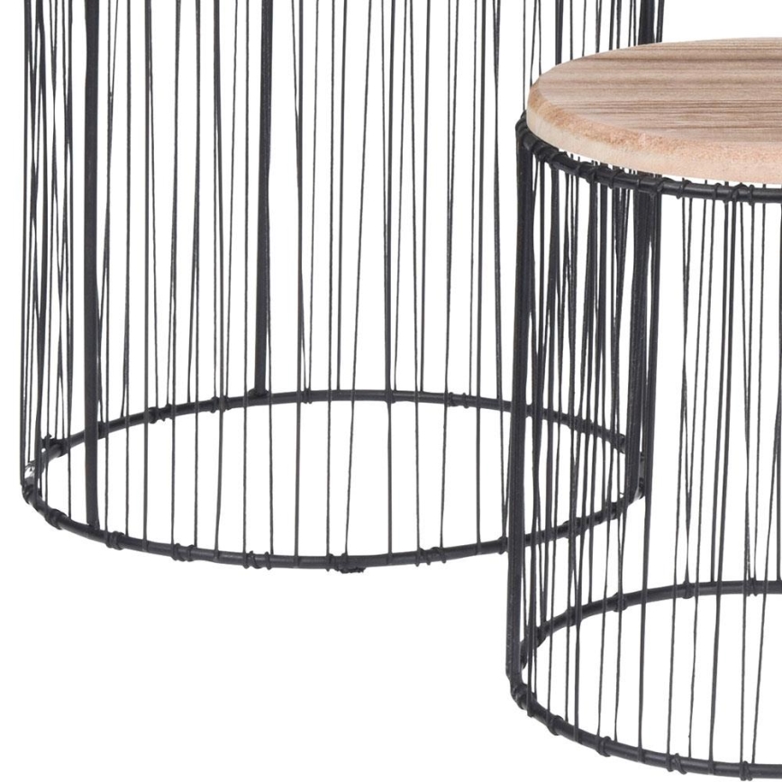 KOMPLEKTAS 3x Gėlių stovas diametras 19/23/28 cm juoda/smėlio spalva