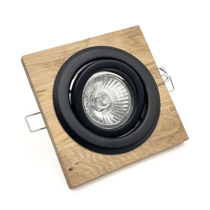 KOMPLEKTAS 3x Įleidžiamas šviestuvas TOBBY 1xG9/20W/230V 11,5x11,5 cm ąžuolas/juoda