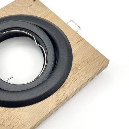 KOMPLEKTAS 3x Įleidžiamas šviestuvas TOBBY 1xG9/20W/230V 11,5x11,5 cm ąžuolas/juoda
