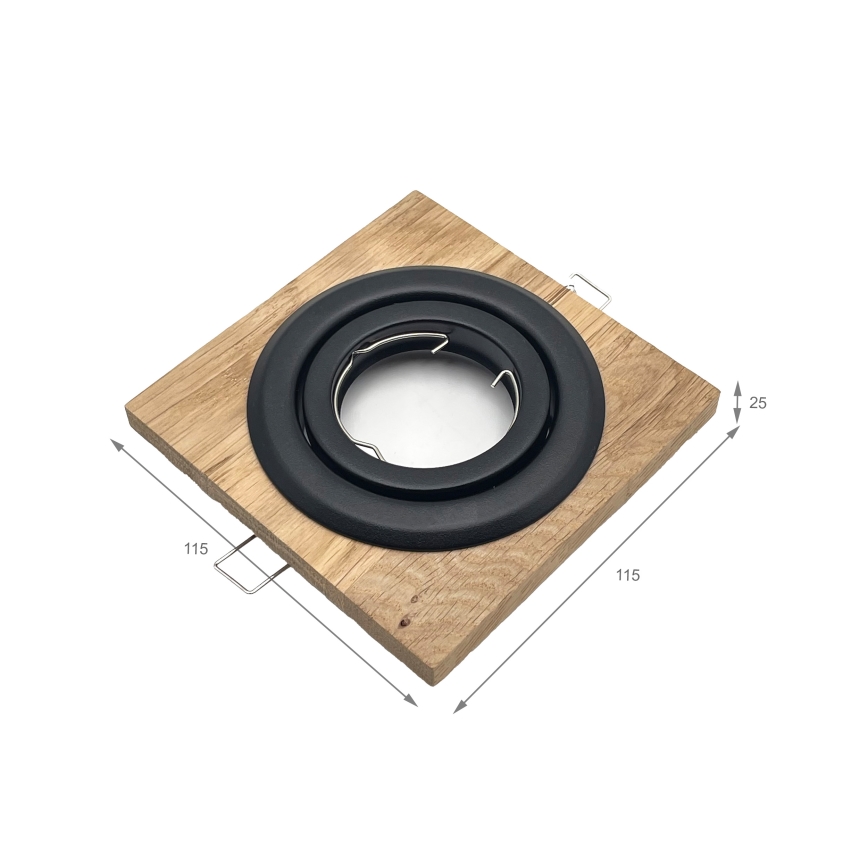 KOMPLEKTAS 3x Įleidžiamas šviestuvas TOBBY 1xG9/20W/230V 11,5x11,5 cm ąžuolas/juoda