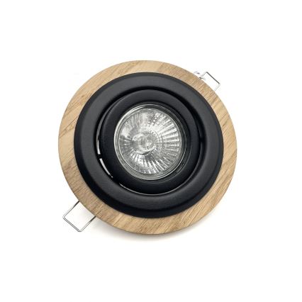 KOMPLEKTAS 3x Įleidžiamas šviestuvas TOBBY 1xG9/20W/230V diametras 11,5 cm ąžuolas/juoda