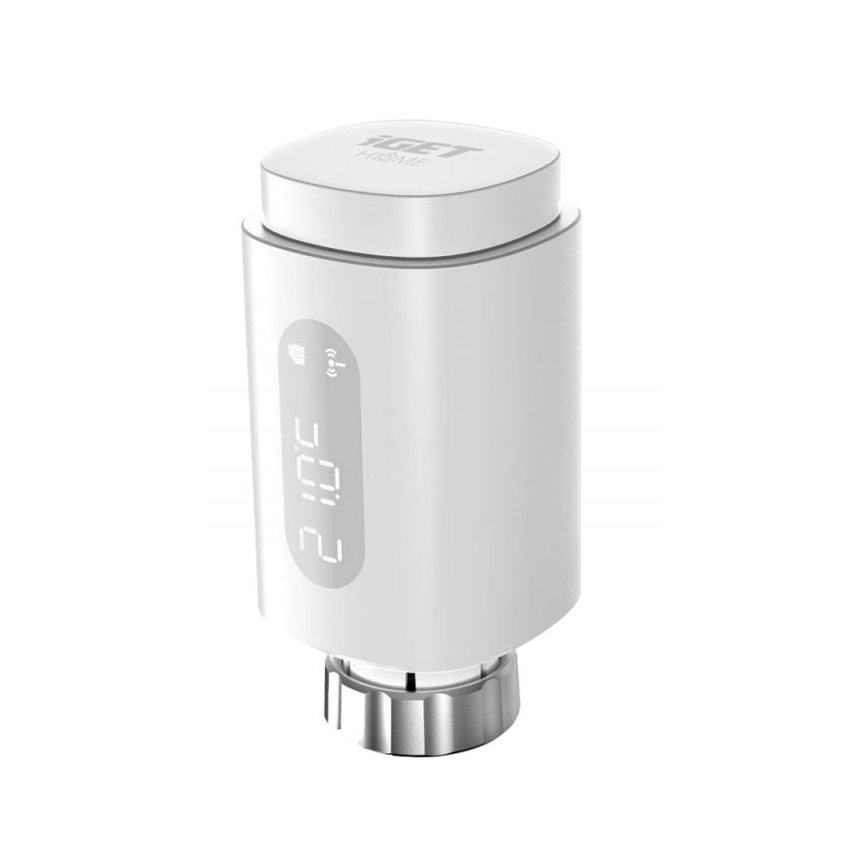 KOMPLEKTAS 3x Išmani termostatinė galvutė su LED ekranas 2xAA/3V Zigbee