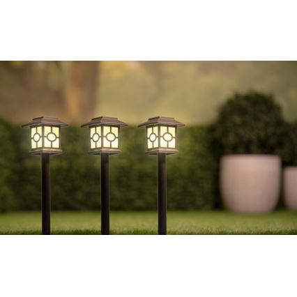 KOMPLEKTAS 3x LED apšvietimas, įkraunamas saulės energija LED/1,2V