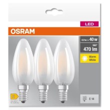 KOMPLEKTAS 3x LED elektros lemputė B40 E14/4W/230V 2700K - Osram