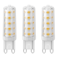 KOMPLEKTAS 3x LED elektros lemputė ECOLINE G9/4,5W/230V 3000K - Brilagi