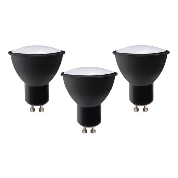KOMPLEKTAS 3x LED elektros lemputė ECOLINE GU10/6W/230V 4000K juoda - Brilagi
