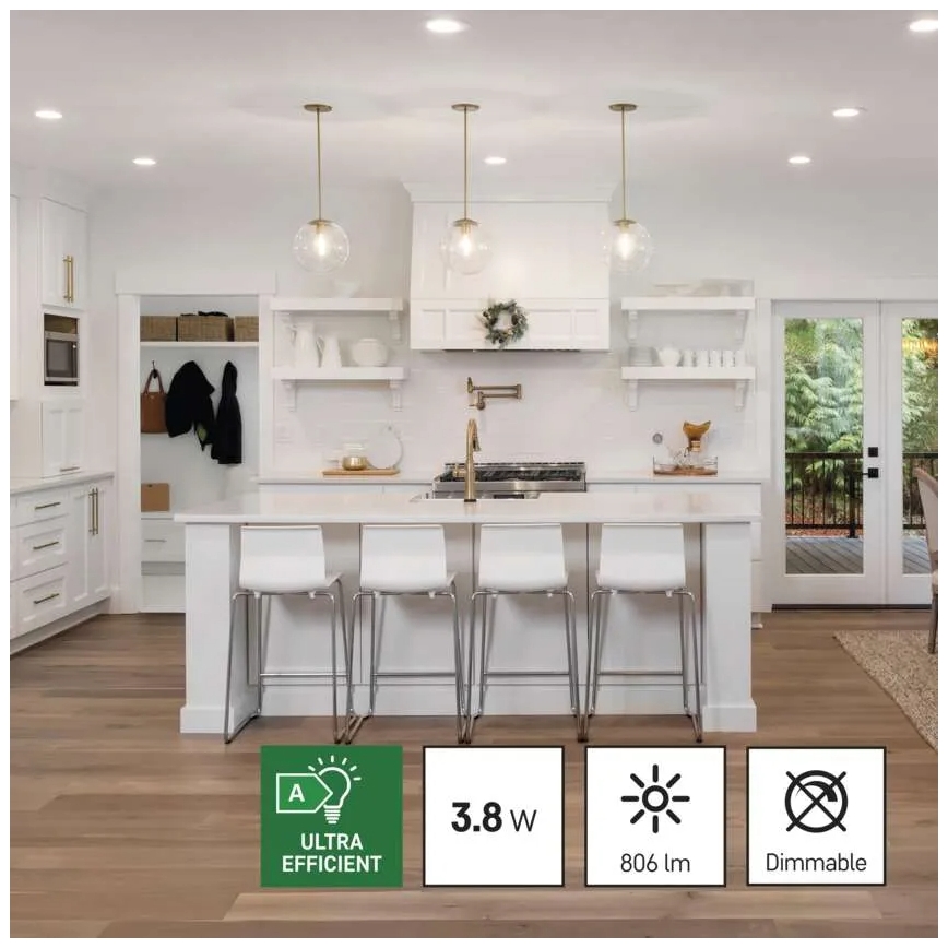 KOMPLEKTAS 3x LED elektros lemputė FILAMENT A60 E27/3,8W/230V 4000K Energijos klasė A