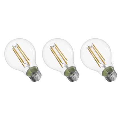 KOMPLEKTAS 3x LED elektros lemputė FILAMENT A60 E27/3,8W/230V 4000K Energijos klasė A