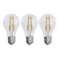 KOMPLEKTAS 3x LED elektros lemputė FILAMENT A60 E27/5W/230V 2700K Energijos klasė A