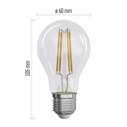 KOMPLEKTAS 3x LED elektros lemputė FILAMENT A60 E27/5W/230V 4000K Energijos klasė A