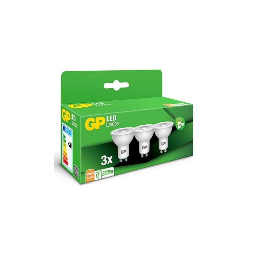 KOMPLEKTAS 3x LED elektros lemputė GU10/3,1W/230V 2700K - GP