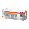 KOMPLEKTAS 3x LED elektros lemputė PAR16 GU10/6,9W/230V 6500K - Osram