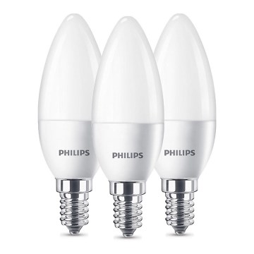 KOMPLEKTAS 3x LED elektros lemputė Philips B35 E14/5,5W/230V