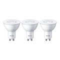 KOMPLEKTAS 3x LED elektros lemputė Philips GU10/4,7W/230V 2700K