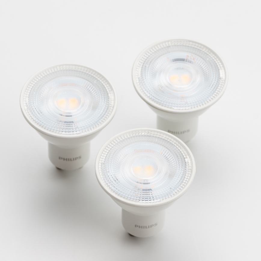 KOMPLEKTAS 3x LED elektros lemputė Philips GU10/4,7W/230V 2700K