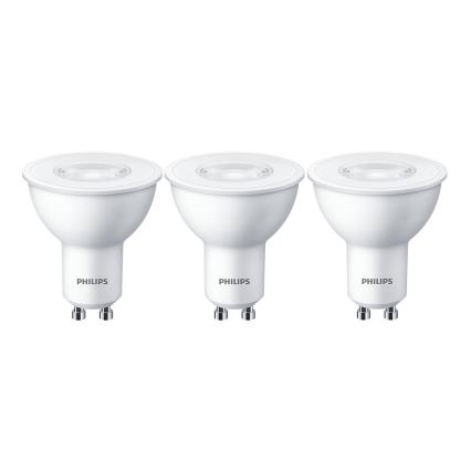 KOMPLEKTAS 3x LED elektros lemputė Philips GU10/4,7W/230V 2700K