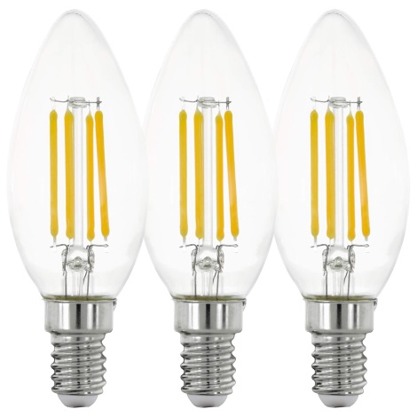 KOMPLEKTAS 3x LED elektros lemputė VINTAGE C35 E14/4W/230V 2700K - Eglo 12811