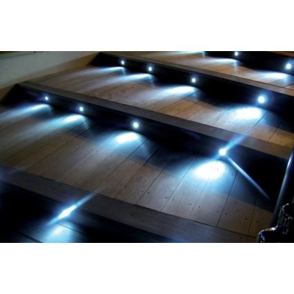 KOMPLEKTAS 3x LED Įleidžiamas lauko šviestuvas EASY CONNECT LED/1,2W/230V mėlyna IP67