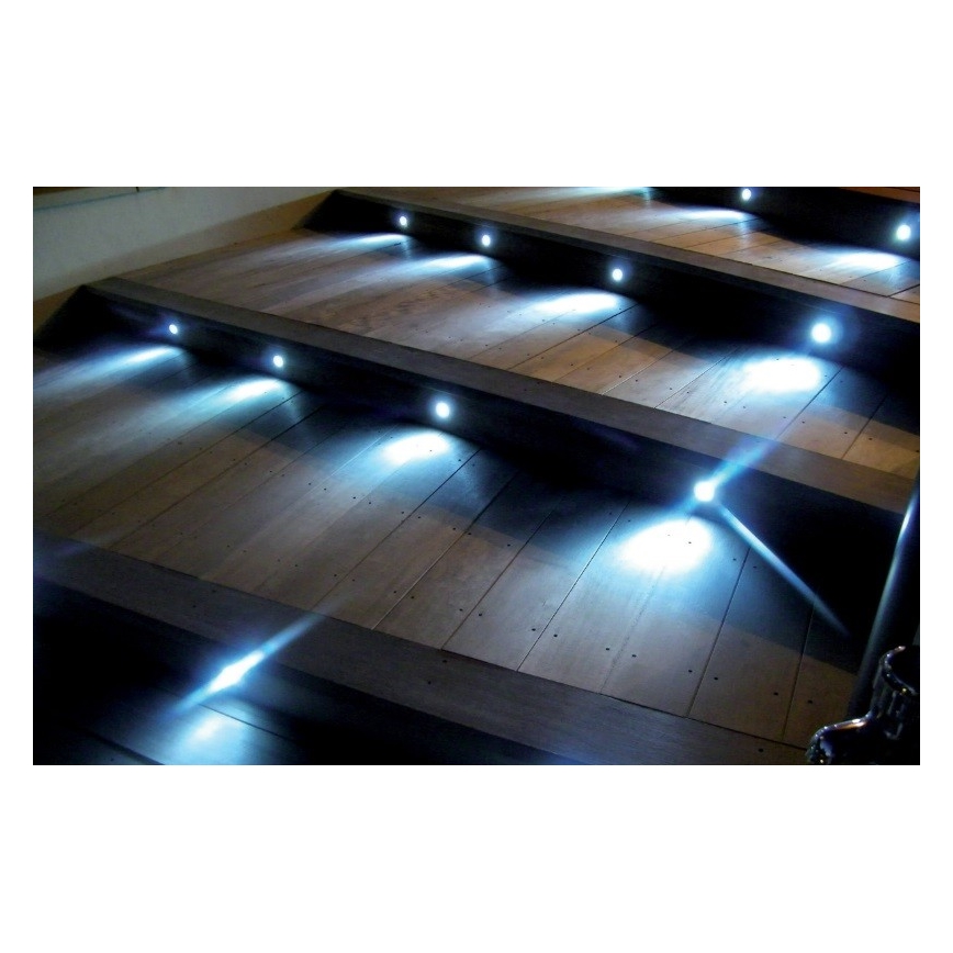 KOMPLEKTAS 3x LED Įleidžiamas lauko šviestuvas EASY CONNECT LED/1,2W/230V mėlyna IP67
