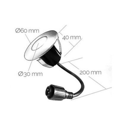 KOMPLEKTAS 3x LED Įleidžiamas lauko šviestuvas EASY CONNECT LED/1,2W/230V mėlyna IP67