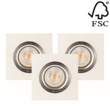 KOMPLEKTAS 3x LED įleidžiamas lubinis šviestuvas VITAR 1xGU10/5W/230V betonas - FSC sertifikuota