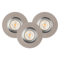 KOMPLEKTAS 3x LED įleidžiamas lubinis šviestuvas VITAR 1xGU10/5W/230V betonas – FSC sertifikuota